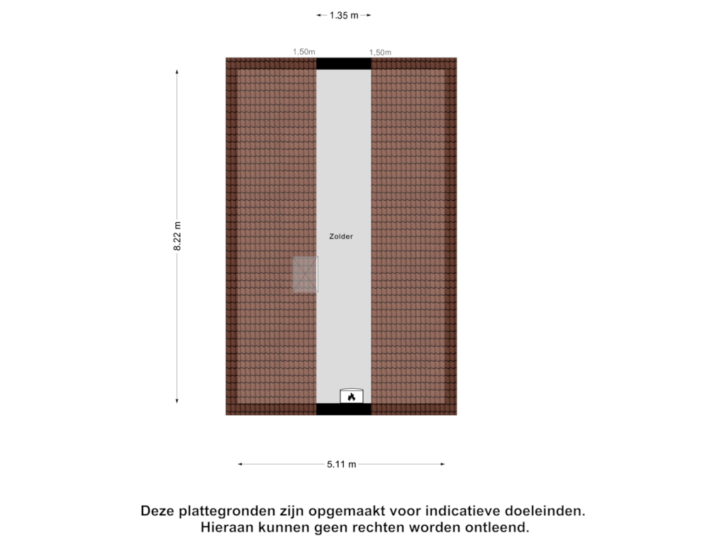 Bekijk plattegrond van Zolder van Oude Vlissingseweg 40-J