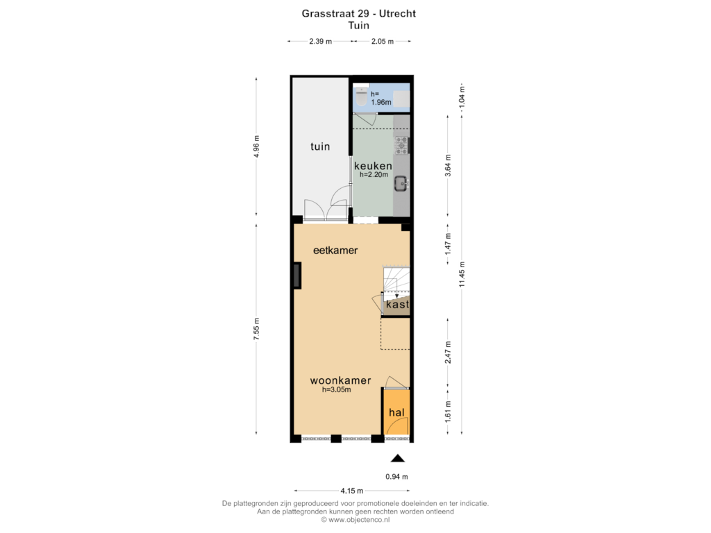 Bekijk plattegrond van TUIN van Grasstraat 29