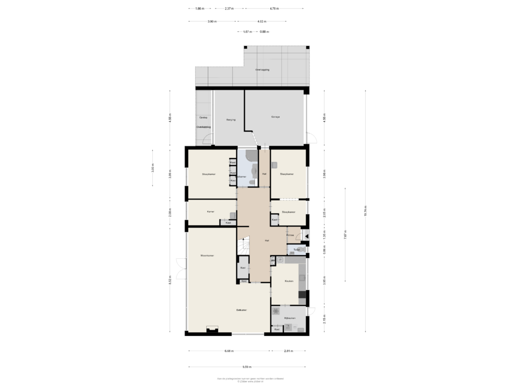 Bekijk plattegrond van Begane grond van Potgieterlaan 5-B