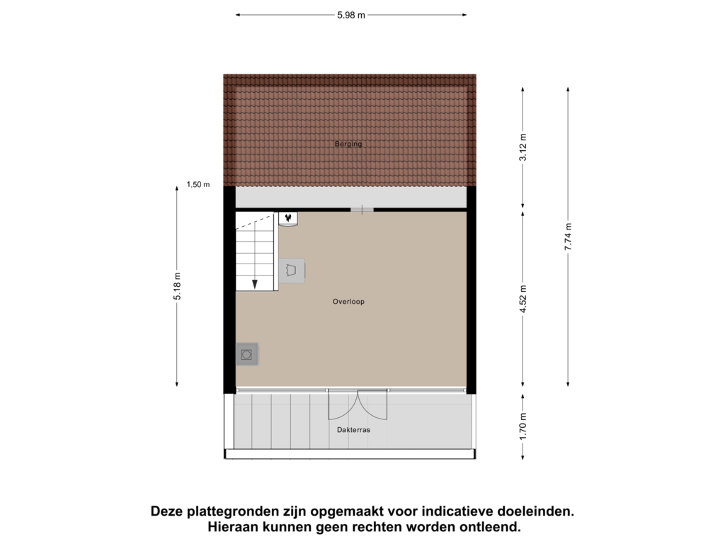 View floorplan of Tweede Verdieping of Ina Boudier-Bakkersingel 21