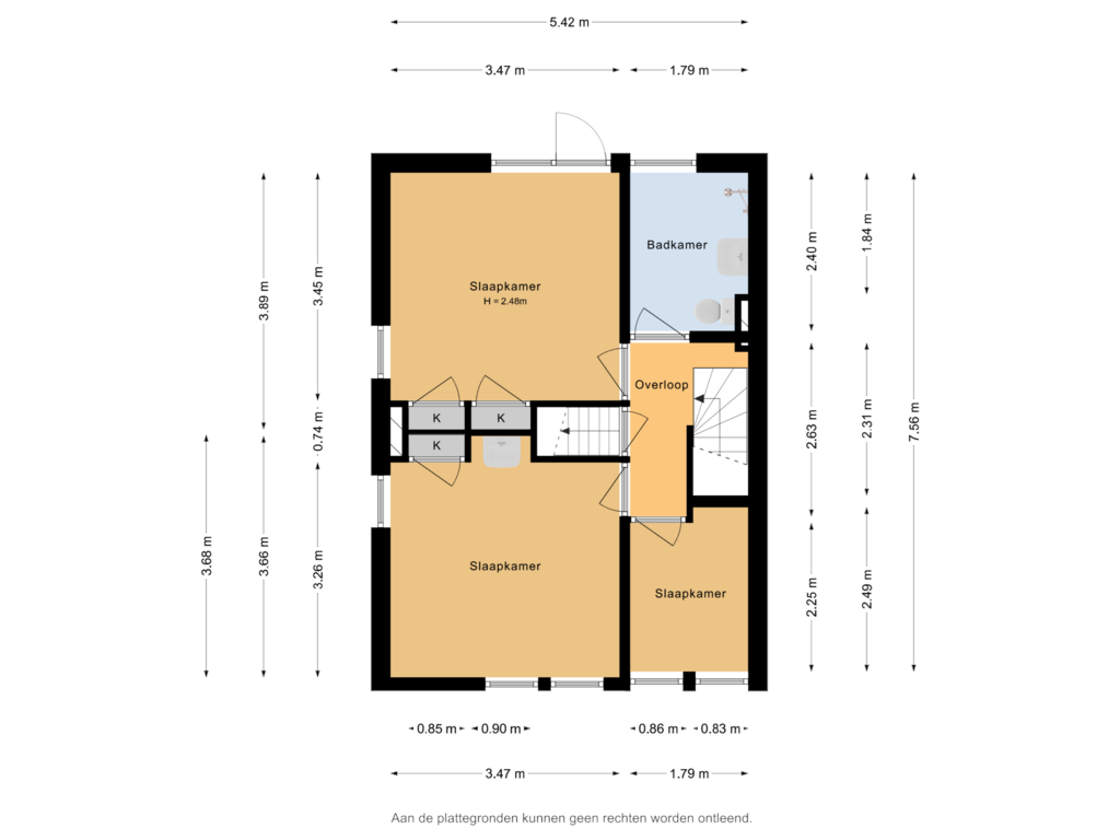 Bekijk plattegrond van 1e verdieping van Heidestraat 31