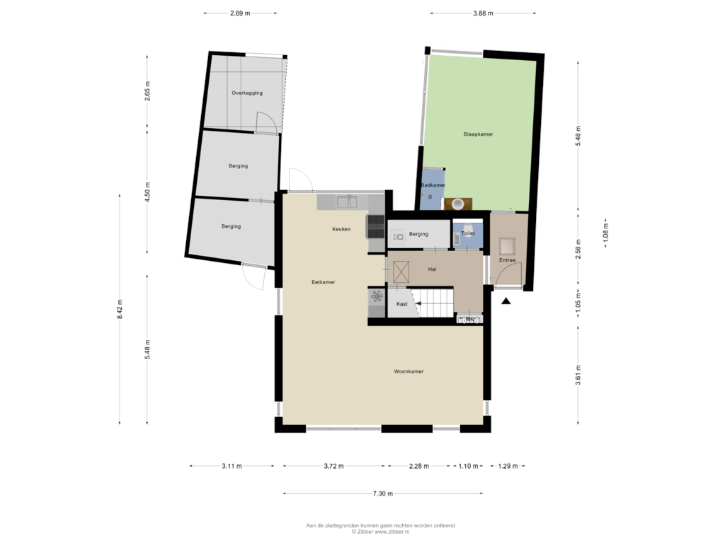 Bekijk plattegrond van Begane grond van Weeldeweg 41