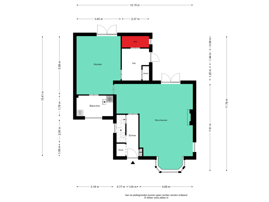 View floorplan of Begane Grond of Ussenstraat 18