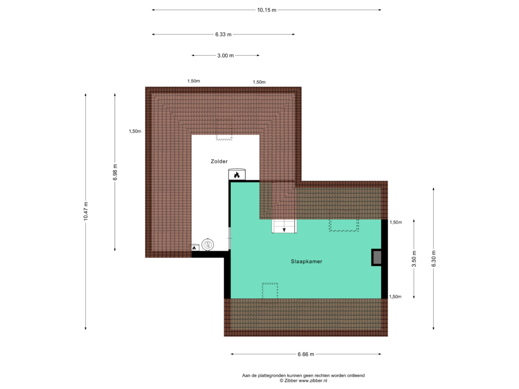 View floorplan of Tweede Verdieping of Ussenstraat 18