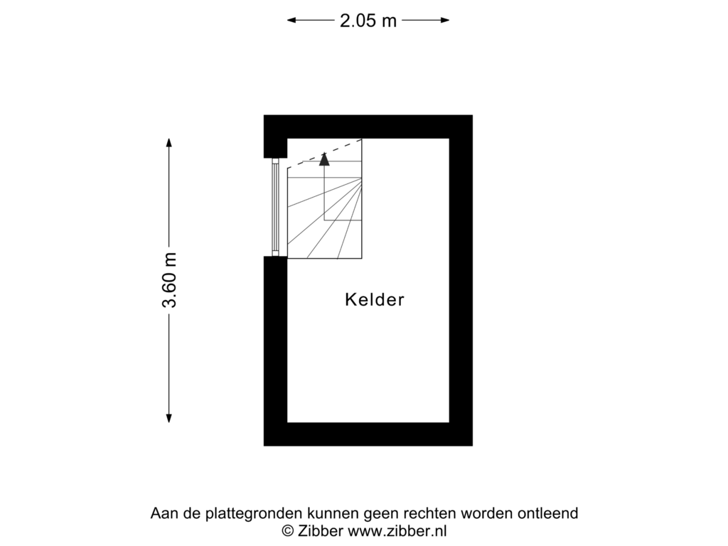 View floorplan of Kelder of Ussenstraat 18