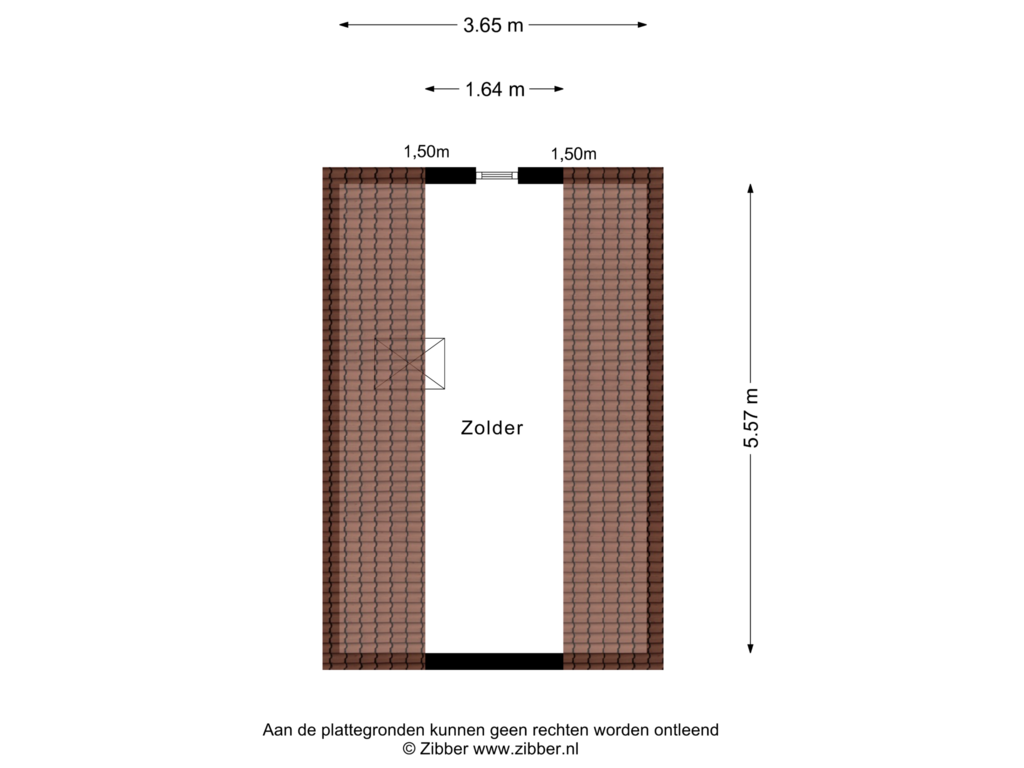 View floorplan of Zolder of Ussenstraat 18