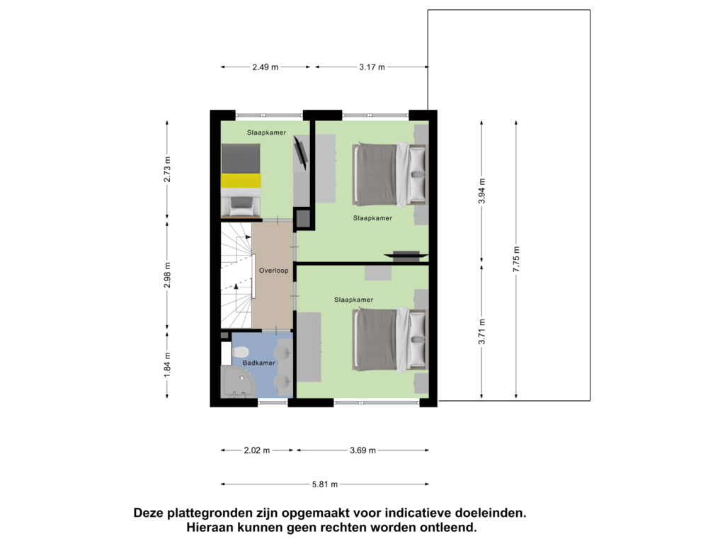 Bekijk plattegrond van Eerste Verdieping van Leliestraat 18