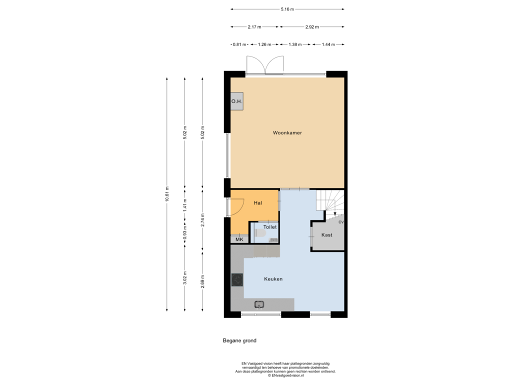 Bekijk plattegrond van Begane grond van Gooischedreef 2-A