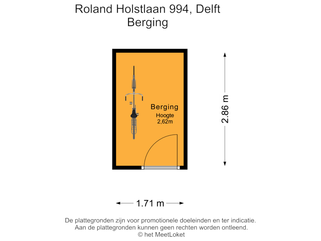 Bekijk plattegrond van Berging van Roland Holstlaan 994