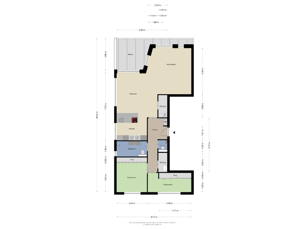 Bekijk plattegrond van Appartement van Groote Veen 2-L