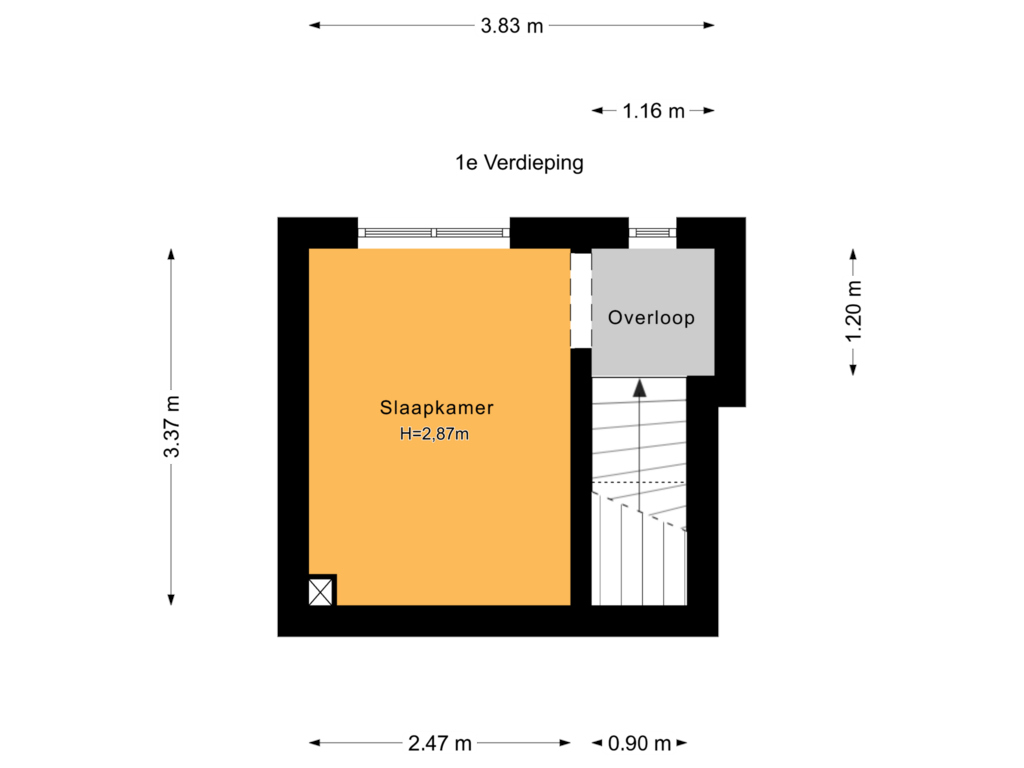 Bekijk plattegrond van 1e Verdieping van Soesterbergstraat 81