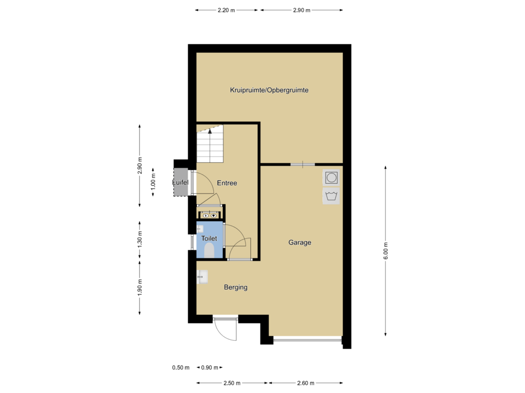 Bekijk plattegrond van Begane grond van Lage Riem 6