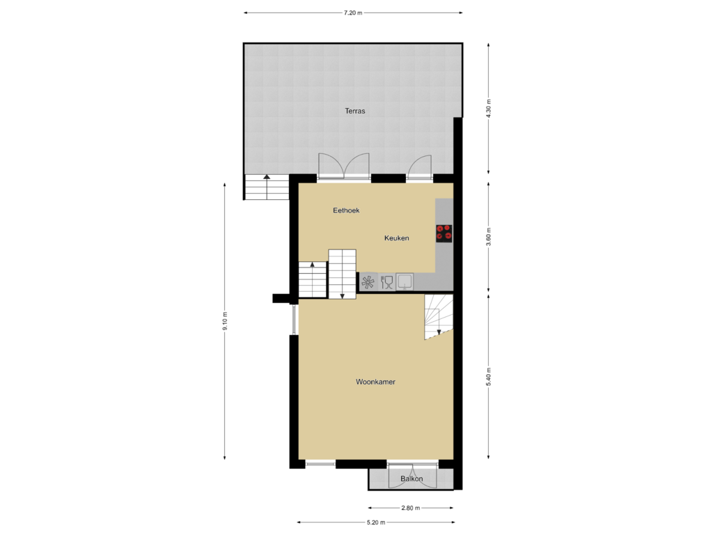 Bekijk plattegrond van 1e verdieping van Lage Riem 6