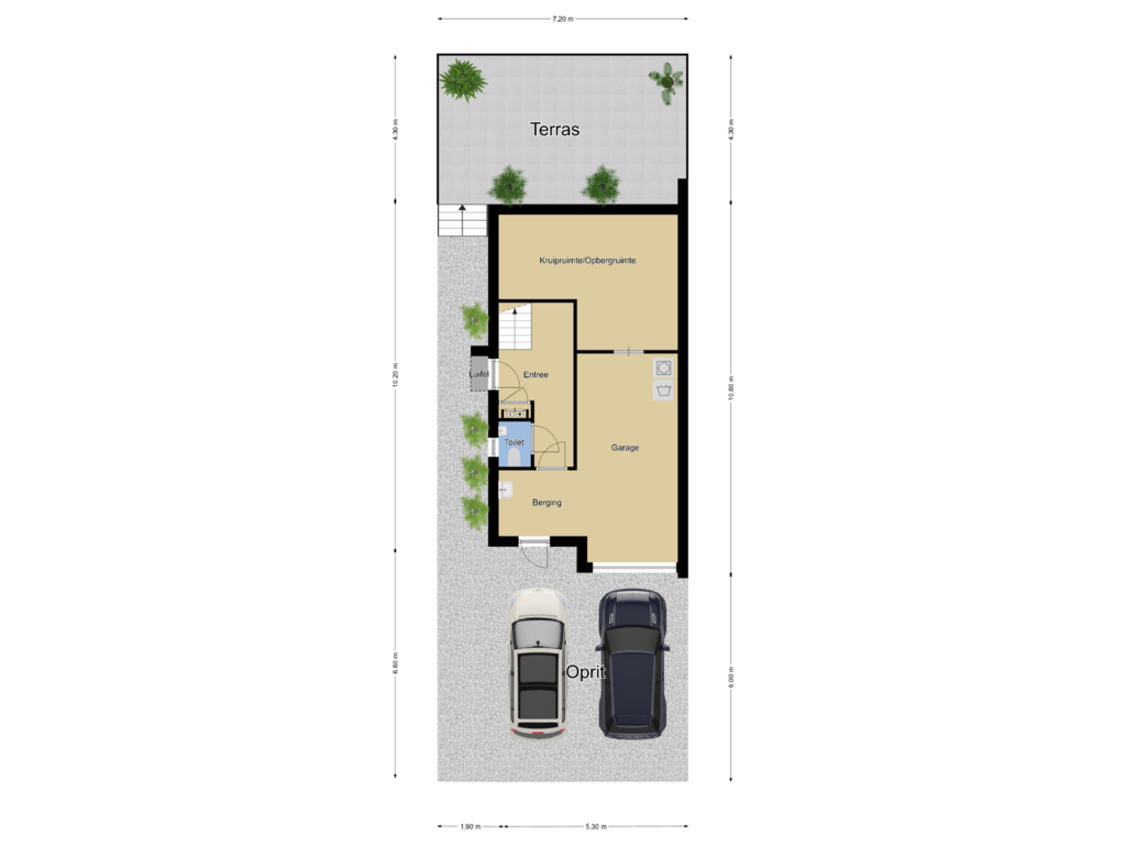 Bekijk plattegrond van Perceel overzicht van Lage Riem 6