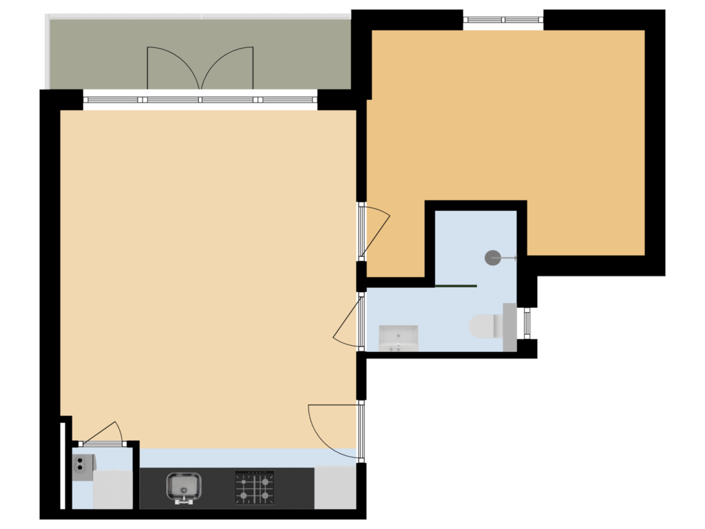 Bekijk plattegrond van Eerste verdieping 2 van Badhuisweg 3-C