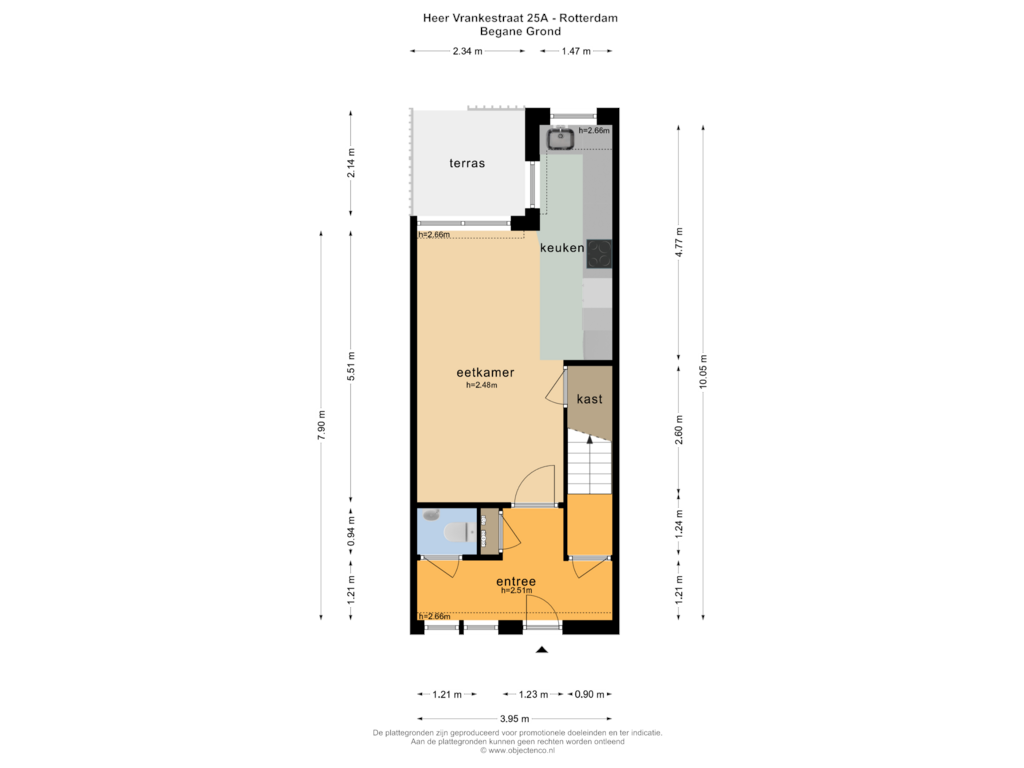 View floorplan of BEGANE GROND of Heer Vrankestraat 25-A