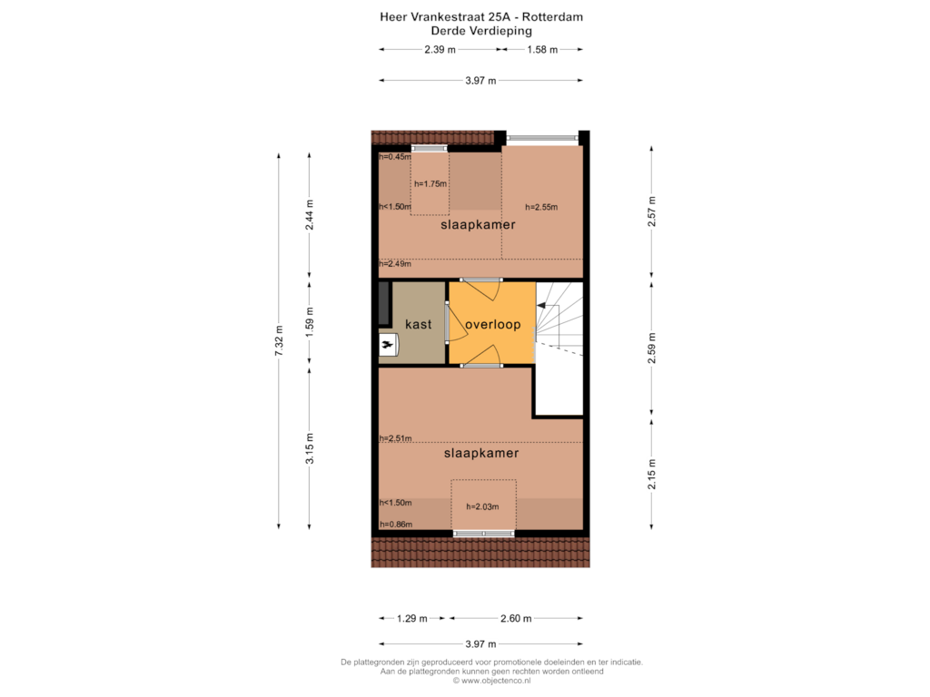 View floorplan of DERDE VERDIEPING of Heer Vrankestraat 25-A