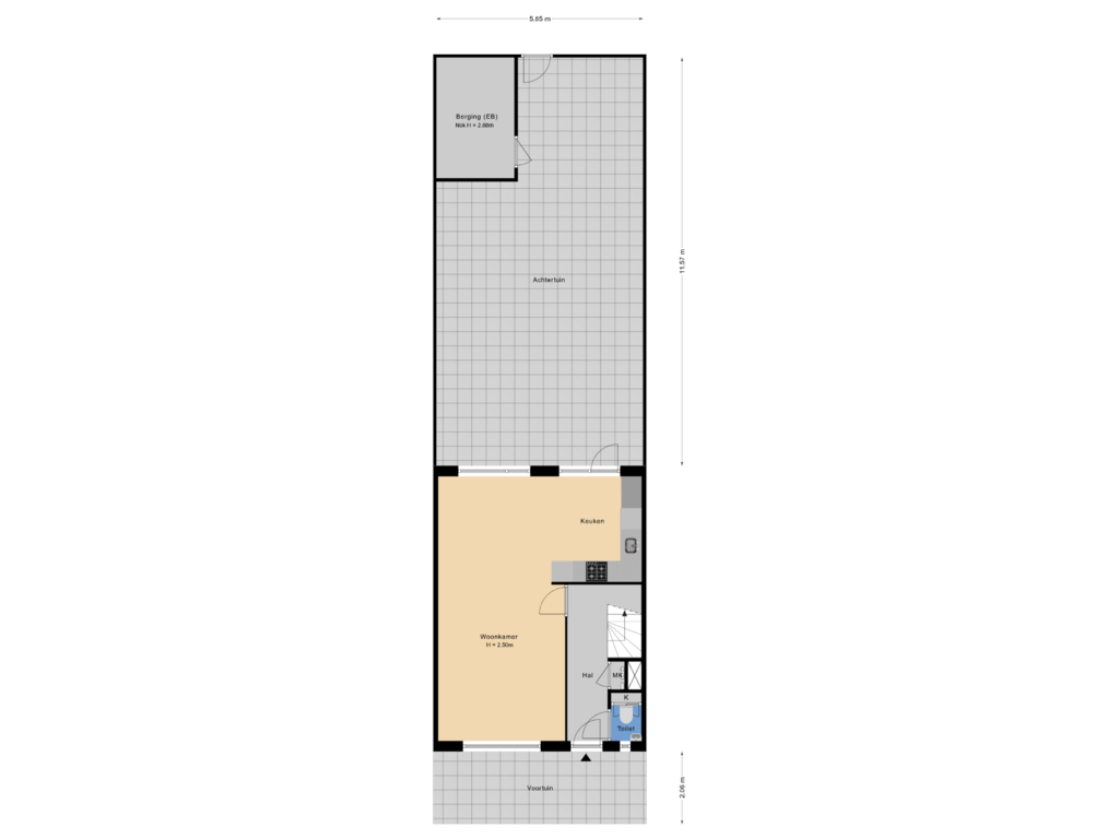 View floorplan of Tuin of Gildestraat 38