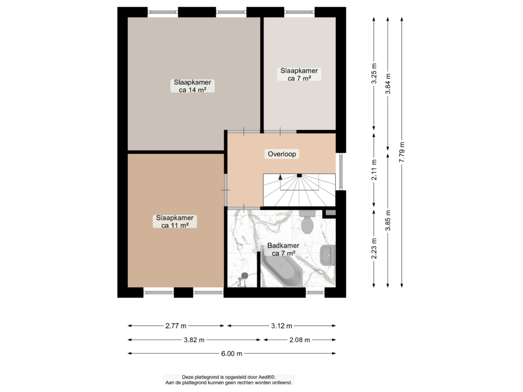 View floorplan of Eerste verdieping of De Waard 102