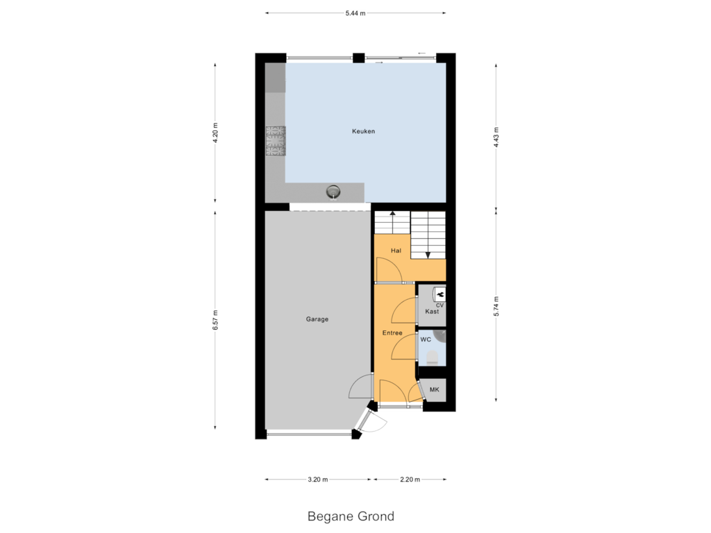 Bekijk plattegrond van Begane Grond van Koos Vorrinkstraat 8