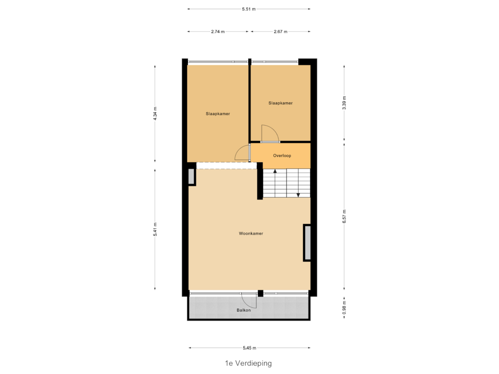 Bekijk plattegrond van 1e Verdieping van Koos Vorrinkstraat 8