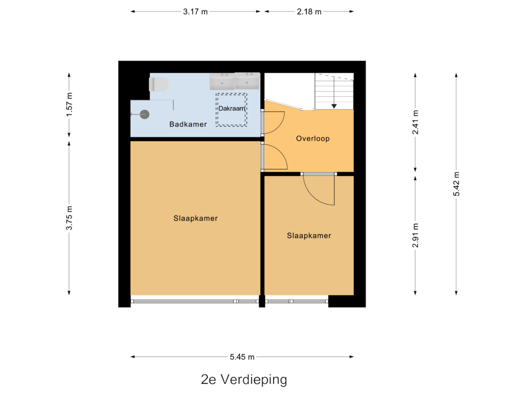 Bekijk plattegrond van 2e Verdieping van Koos Vorrinkstraat 8