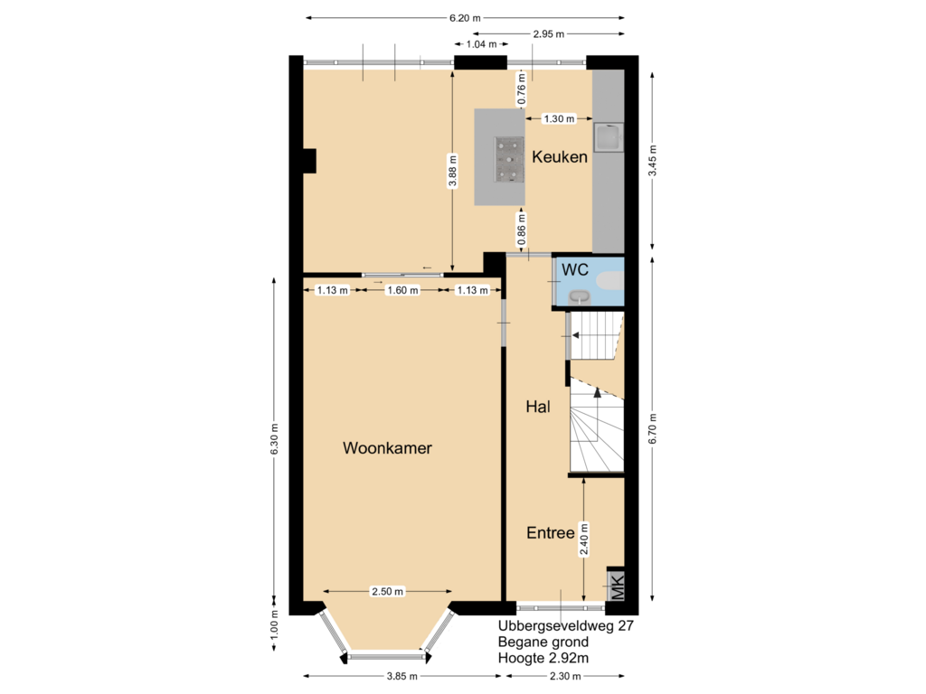 Bekijk plattegrond van First floor van Ubbergseveldweg 27