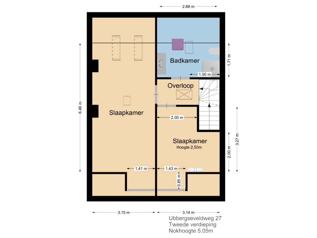 Bekijk plattegrond van Floor 2 van Ubbergseveldweg 27