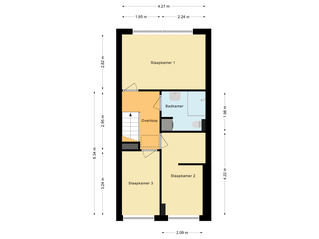 View floorplan of Eerste Verdieping of Militaireweg 77