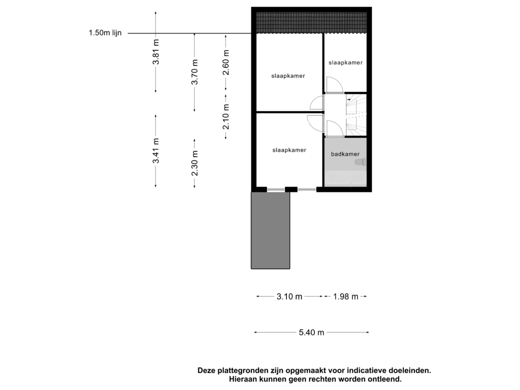 View floorplan of 1e verdieping of Abersland 1018