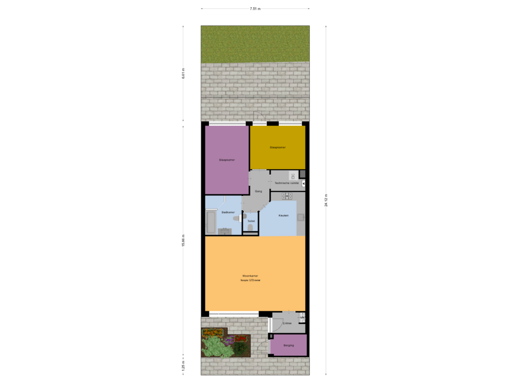 View floorplan of Appartement Tuin of De Tuinbouw 2