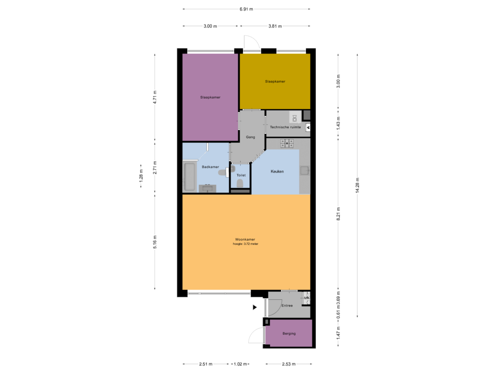 View floorplan of Appartement of De Tuinbouw 2