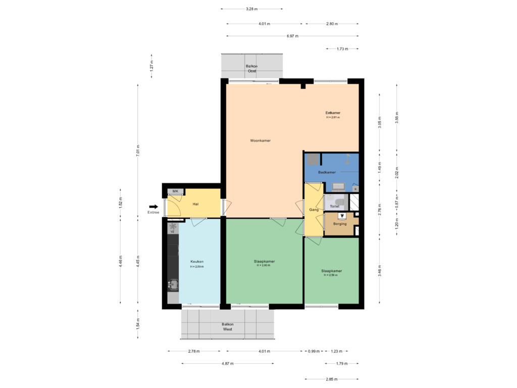 Bekijk plattegrond van Appartement van Koning Lodewijklaan 82