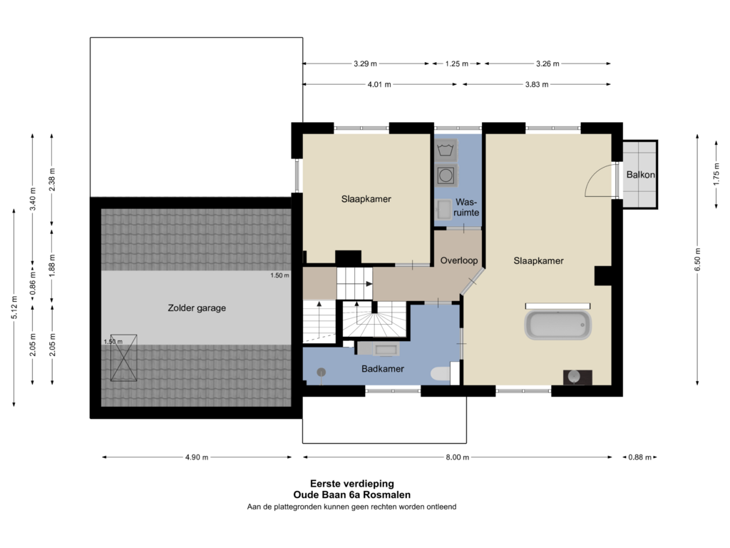 Bekijk plattegrond van Eerste verdieping van Oude Baan 6-A