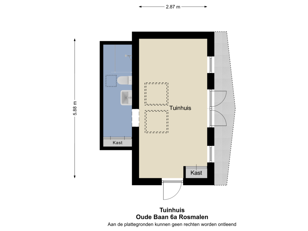 Bekijk plattegrond van Tuinhuis van Oude Baan 6-A