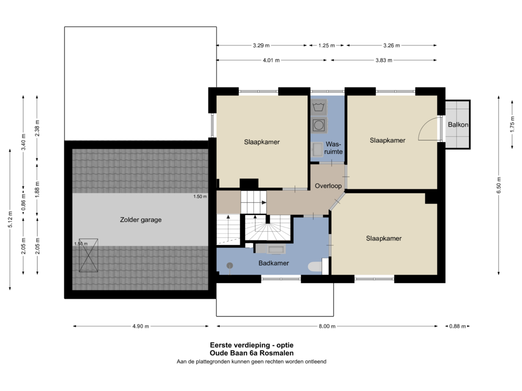 Bekijk plattegrond van Eerste verdieping - optie van Oude Baan 6-A