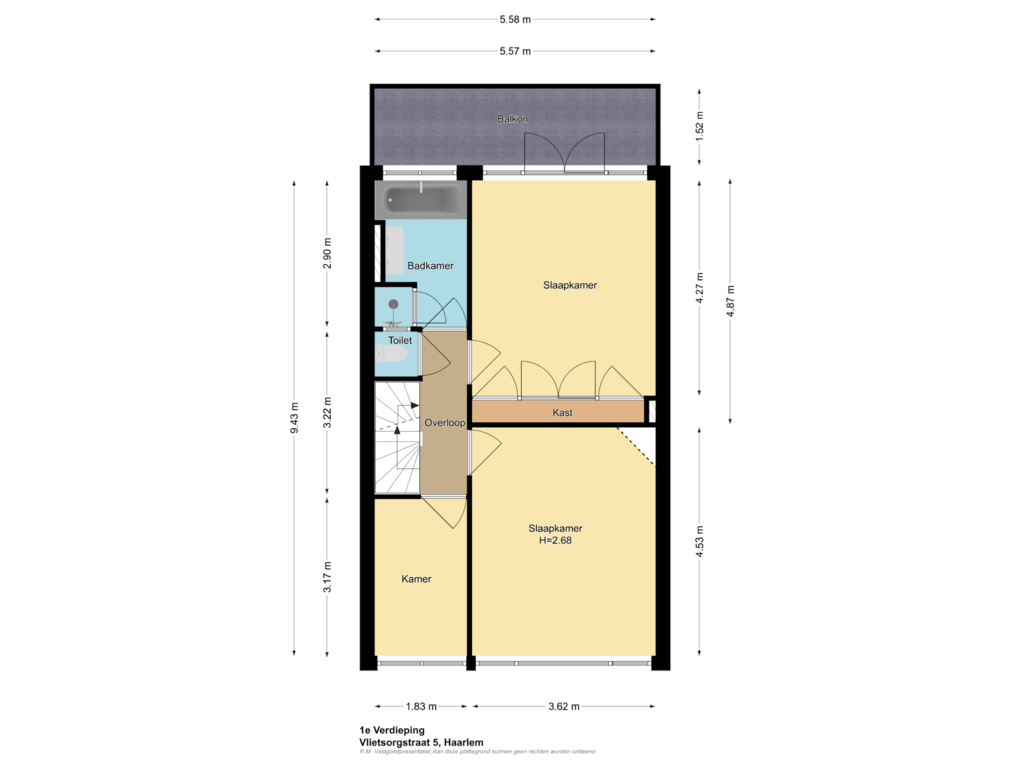 Bekijk plattegrond van 1e Verdieping van Vlietsorgstraat 5