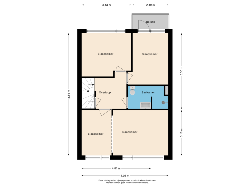 Bekijk plattegrond van Eerste verdieping van Duyncroft 7