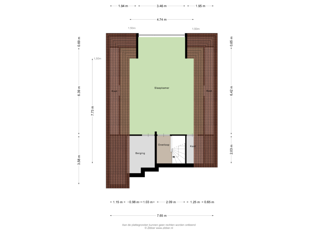 Bekijk plattegrond van Tweede Verdieping van Warmoeshof 44