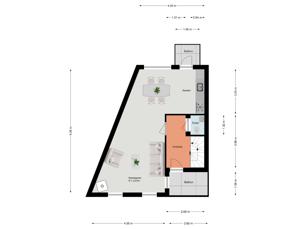 View floorplan of 1e Verdieping of Lorrainelaan 6