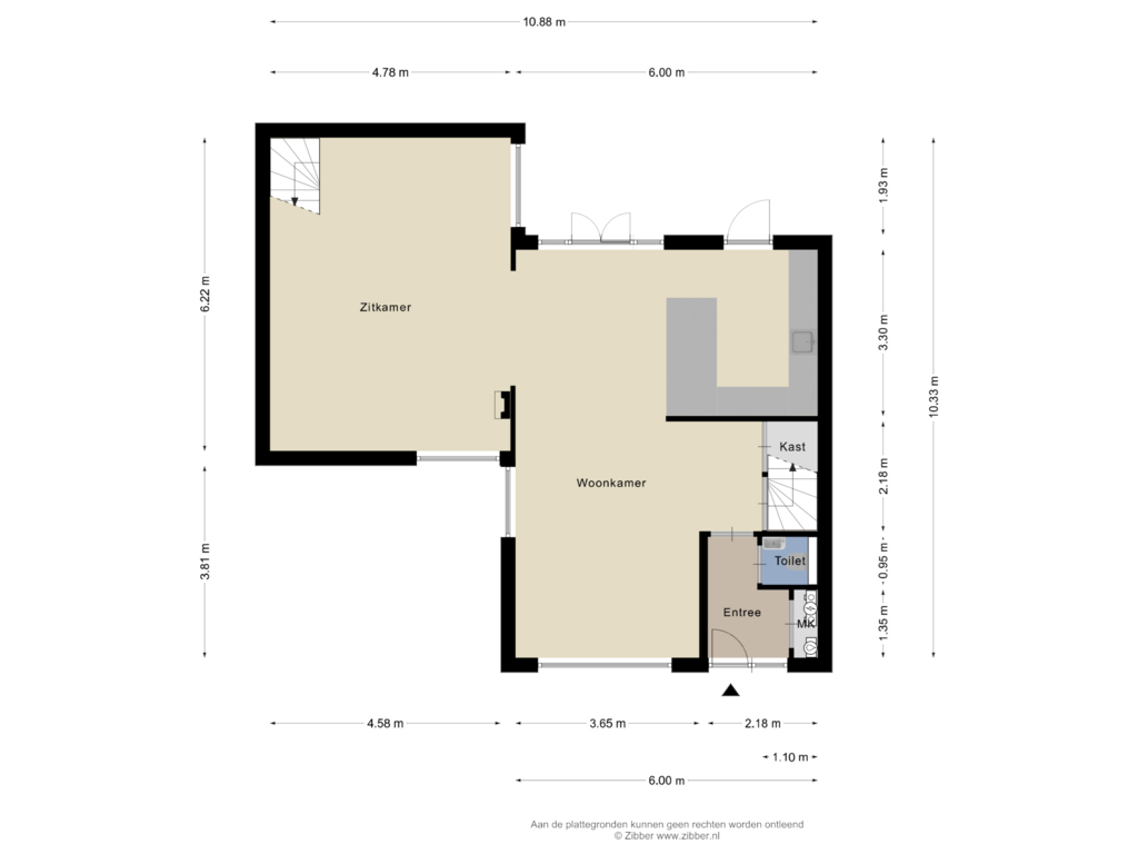 Bekijk plattegrond van Begane grond van Groenezoom 22