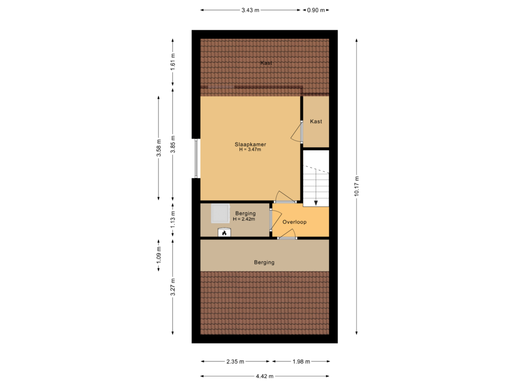 View floorplan of Tweede verdieping of Bommegaerde 74