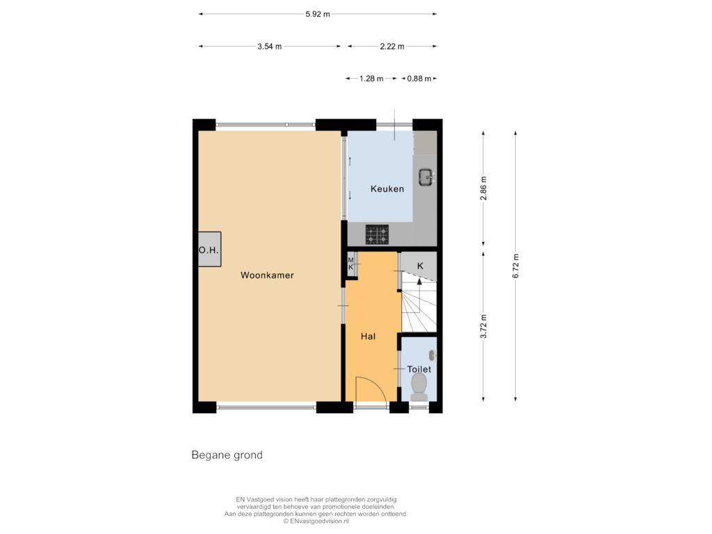 View floorplan of Begane grond of Jan Steijnstraat 33