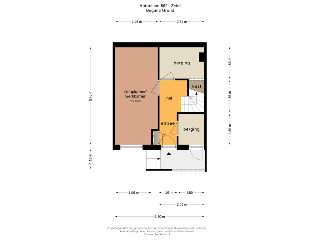 Bekijk plattegrond van BEGANE GROND van Antonlaan 562