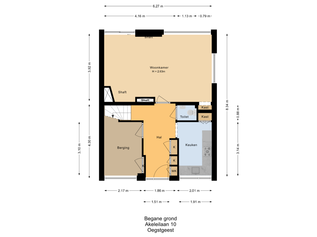 Bekijk plattegrond van Begane grond van Akeleilaan 10