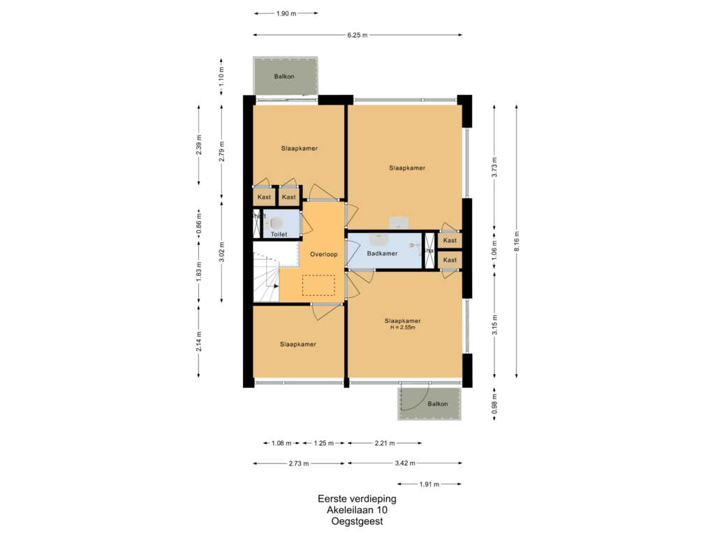 Bekijk plattegrond van Eerste verdieping van Akeleilaan 10