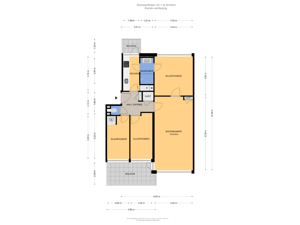 View floorplan of Eerste verdieping of Doorwerthlaan 33-1