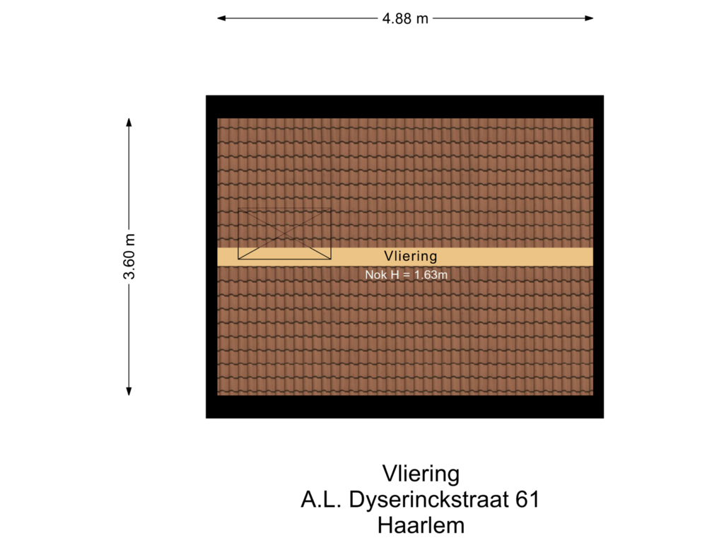 View floorplan of Vliering of A.L. Dyserinckstraat 61