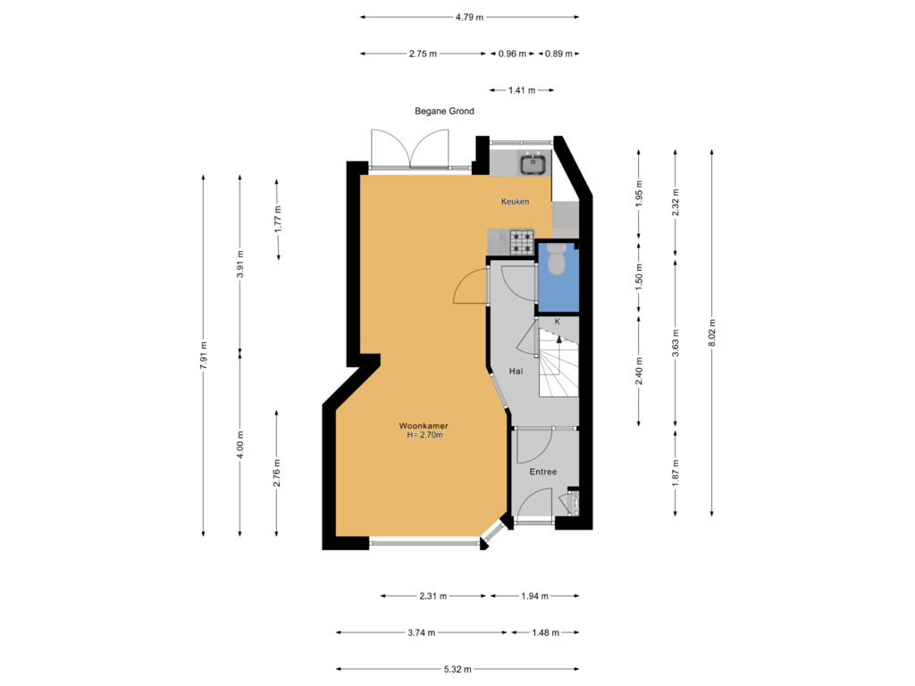 Bekijk plattegrond van Begane Grond van Bergmannstraat 20