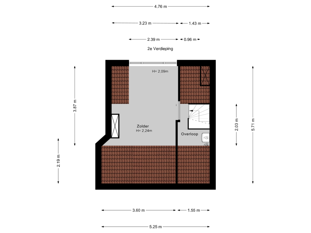 Bekijk plattegrond van 2e Verdieping van Bergmannstraat 20